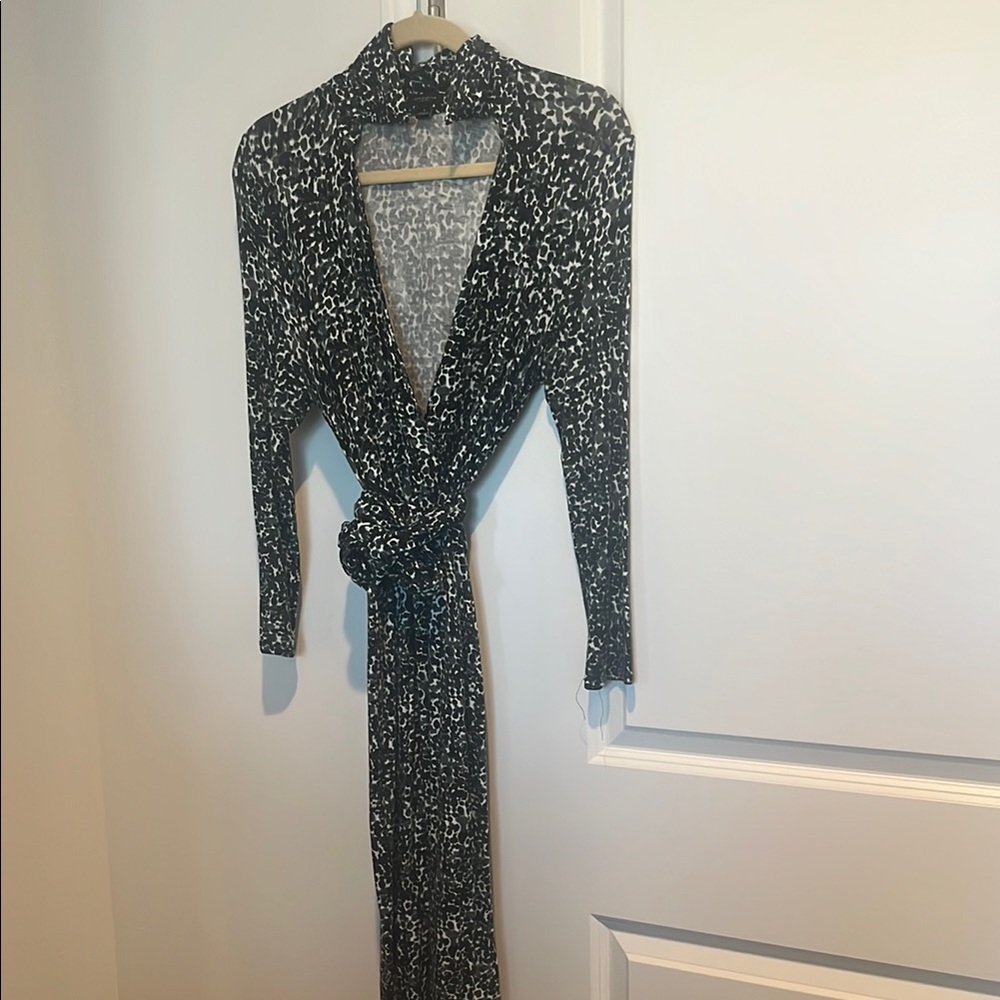 Ann Taylor Black and White Wrap Dress